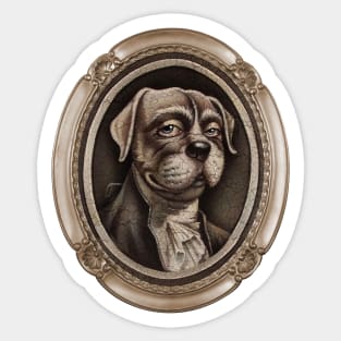 "In Dog We Trust" (portrait , with oval frame) Sticker